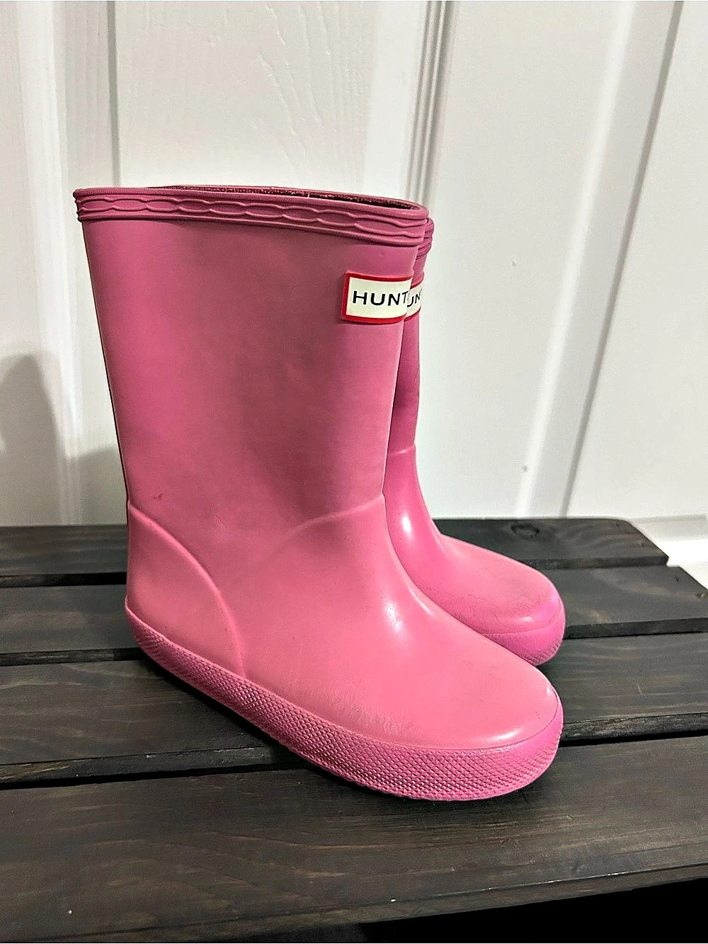 Hunter Kids First Classic Rain Boots Pink Toddler Girl Size 8